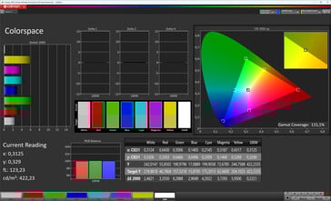 Цветовое пространство (режим отображения Vivid, цветовая температура Warm +1, целевое цветовое пространство sRGB)