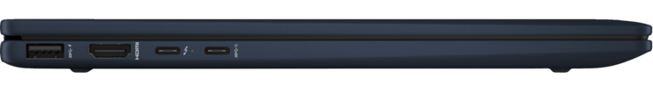 Слева: USB 3.1 Gen 2 Type-A, HDMI 2.1-выход, Thunderbolt 4 (с/ DisplayPort 2.1-выход и подача питания), USB 3.1 Gen 2 Type-C (с/ DisplayPort 2.1-выход и подача питания)