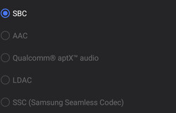Доступные аудиокодеки Bluetooth