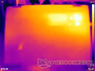 Нагрев в состоянии простоя, днище ноутбука
