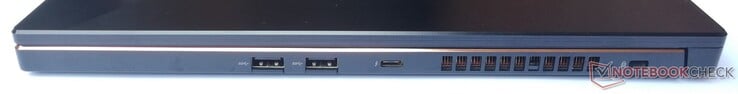 Справа: 2x USB A 3.2 Gen 1, 1x Thunderbolt 3 (DisplayPort 1.4, Power Delivery 3.0), Kensington