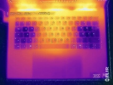 Стресс-тест на определение температуры поверхности (вверху)