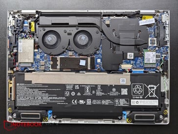 EliteBook X: 2 вентилятора расположены слишком близко друг к другу. SoC находится с одной стороны.