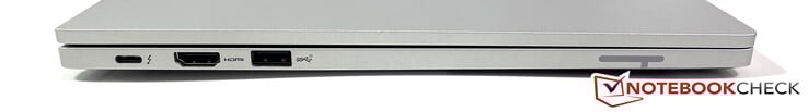 Слева: USB-C (Thunderbolt 4, DisplayPort 1.4, Power Delivery), HDMI 2.0b, USB-A 3.2 Gen 2