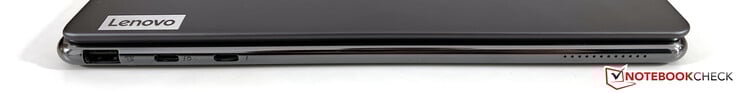 Левая сторона: USB-A 3.2 Gen. 2, 2x USB-C 4/Thunderbolt 4 (40 Гбит/с, Power Delivery 3.0, DisplayPort ALT mode 1.4)